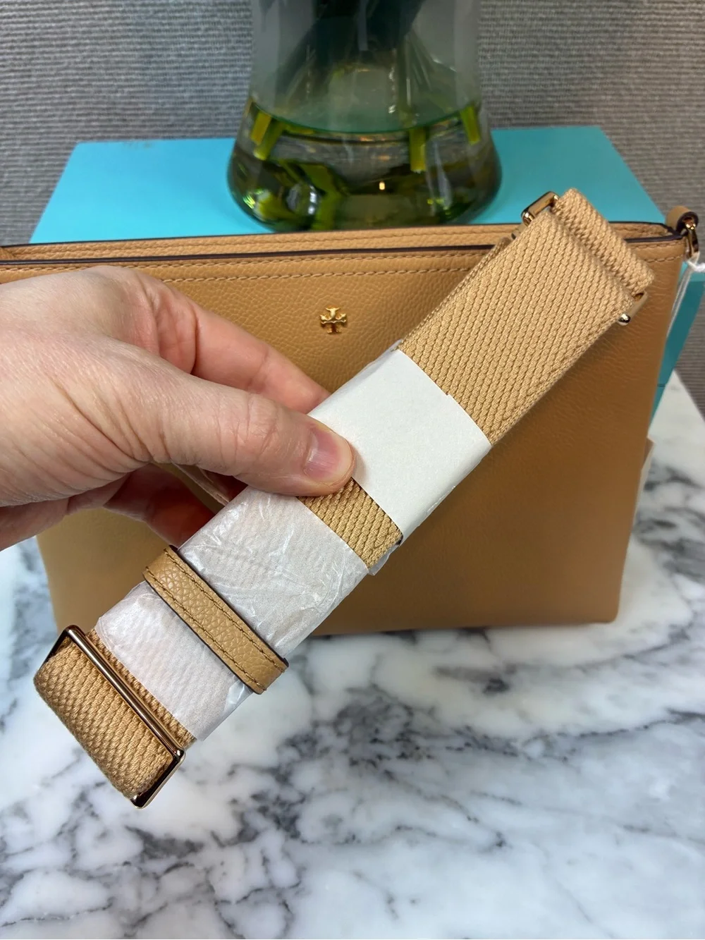 Tory Burch Warm Biscuit Brown Leather Blake Swingpack Bag - NWT $300 Retail